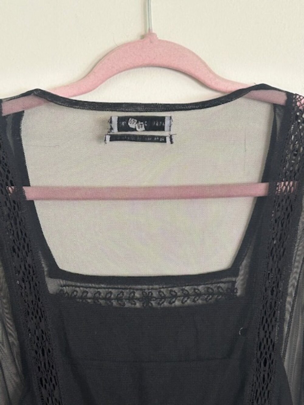 Urban Outfitters Hope Embroidered Long Sleeve Lush Black Lace Slip Midi Dress - Picture 12 of 16